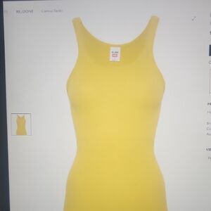 Re/Done Fine Ribbed Tank Top Pear Size M